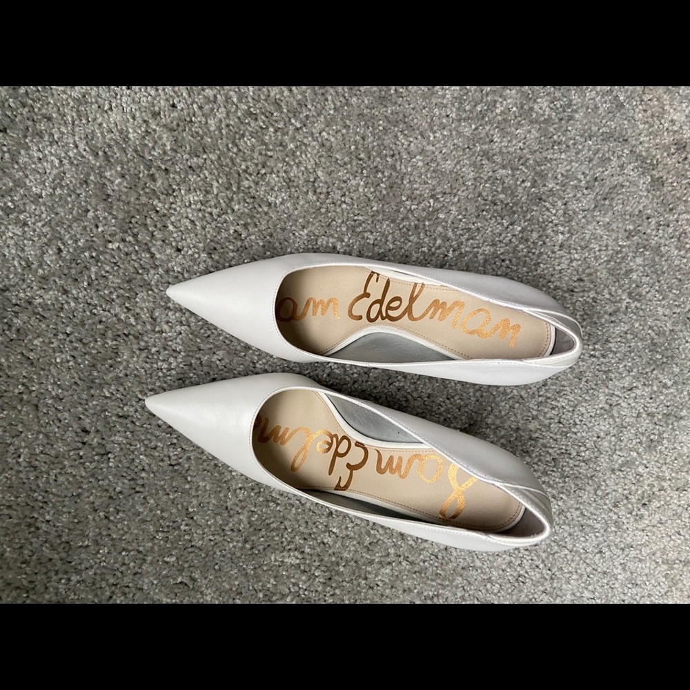 White classic heels